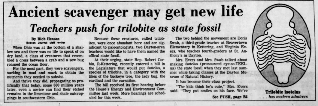 Caption: Akron Beacon Journal February 19, 1985.