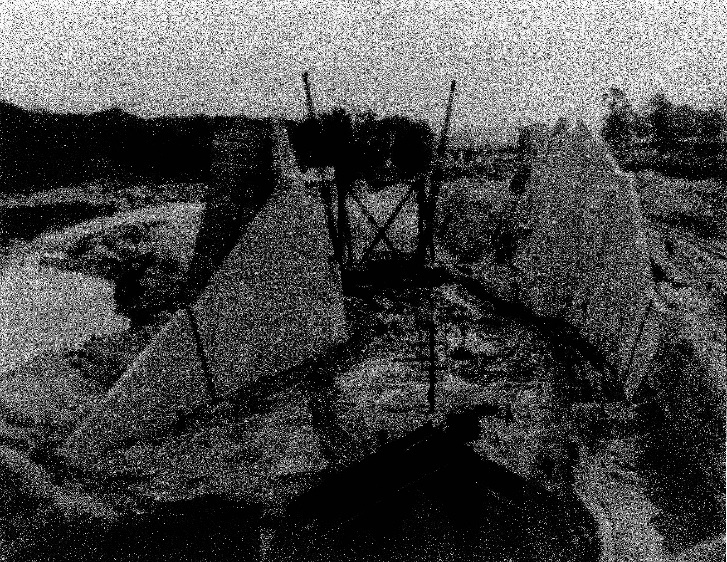 Caption: Huffman Dam construction.